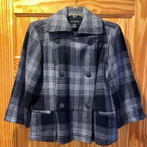 Calvin Klein plaid pattern coat